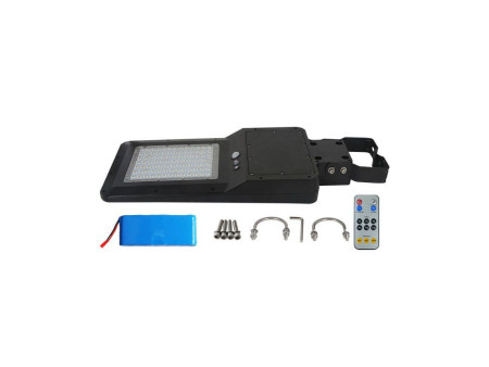 SKU 5504 VT-ST42 V-TAC Armatura Stradale LED SMD 40W 120LM/W Pannello Solare, Sensore PIR e Telecomando, Colore Nero 6000K IP65