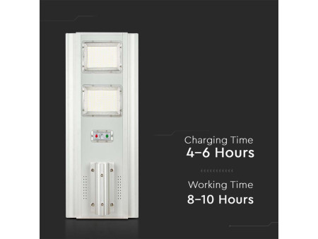 SKU 6756 VT-20201 V-TAC Armatura Stradale LED SMD 200W Pannello Solare Da 30W e Telecomando, Sensore, Colore Bianco 6400K IP65