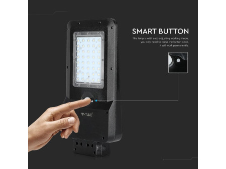 SKU 8548 ST-15 V-TAC Armatura Stradale LED SMD 15W Pannello Solare e Batteria, Sensore Movimento Colore Nero 6000K IP65