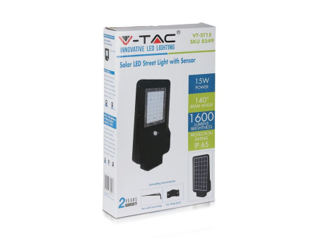 ARMATURA STRADALE SOLARE LED 15W 4000K IP65 1600LM NERO