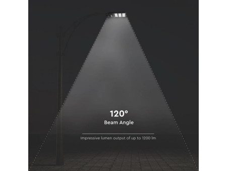 SKU 95534 VT-ST180W V-TAC Armatura Stradale LED 12W Pannello Solare e Telecomando, Sensore Radar e Batteria LiFePO4 6000K IP65