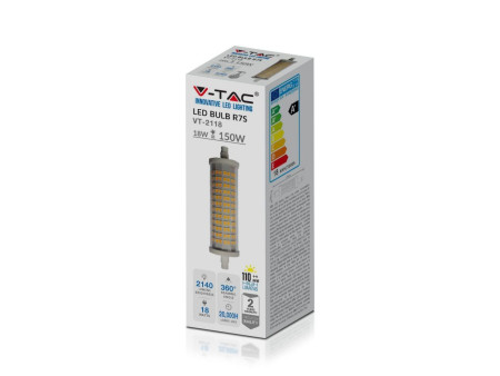SKU 2835 VT-2118 V-TAC Lampadina LED 18W R7S 4000K 28x118mm