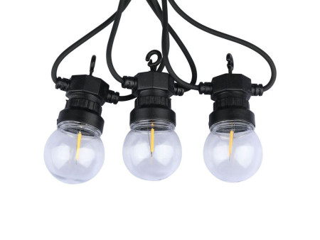 SKU 212728 VT-71510 V-TAC LED 5m con 10 Lampadine a Filamento 4W con Schuko Nera 3000K