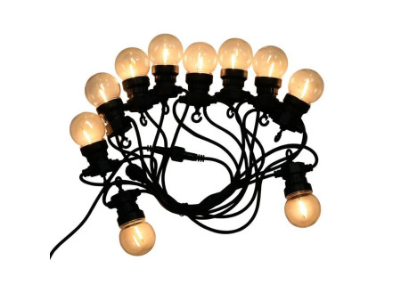 SKU 212728 VT-71510 V-TAC LED 5m con 10 Lampadine a Filamento 4W con Schuko Nera 3000K