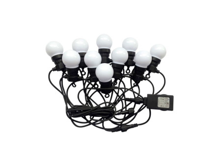SKU 217436 VT-70510  Confronta V-TAC LED 5m con 10 Lampadine 5W con Schuko Bianca 3000K IP44