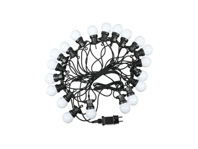 SKU 217439 VT-71020 V-TAC Catenaria LED 10m con 20 Lampadine 5W con Schuko Bianca 3000K IP44