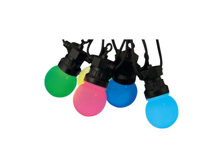 SKU 23159 VT-713S V-TAC Catenaria LED 13m con 15 Lampadine RGB 0.5W e Telecomando Nera IP44