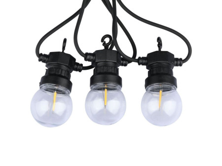SKU 2728 VT-71510 V-TAC Catenaria LED 5m con 10 Lampadine a Filamento 4W con Schuko Nera 3000K