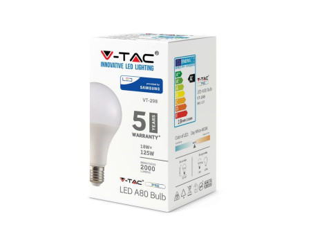 SKU 127 VT-298 V-TAC PRO Lampadina LED Chip Samsung E27 18W 110LM/W A80 4000K