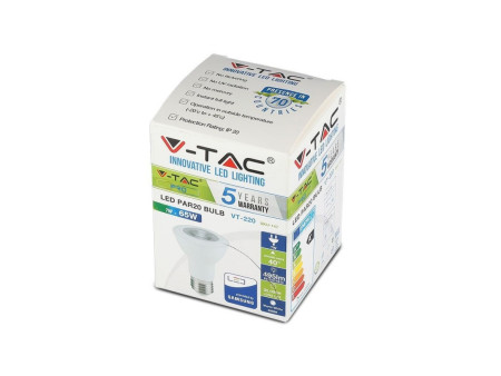 SKU 149 VT-220 V-TAC PRO Lampadina LED Chip Samsung E27 7W PAR20 6400K