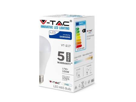 SKU 162 VT-217 V-TAC PRO Lampadina LED Chip Samsung E27 17W A65 3000K