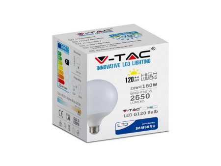 SKU 20022 VT-242 V-TAC PRO Lampadina LED Chip Samsung E27 22W 120LM/W G120 4000K