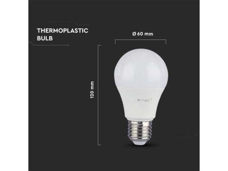 SKU 20184 VT-262D V-TAC PRO Lampadina LED Chip Samsung E27 12W A60 4000K Dimmerabile