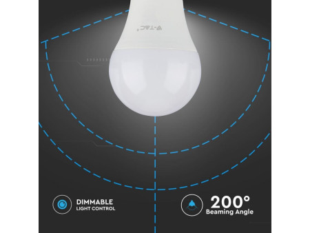 SKU 20044 VT-262D V-TAC PRO Lampadina LED Chip Samsung E27 12W A60 3000K Dimmerabile