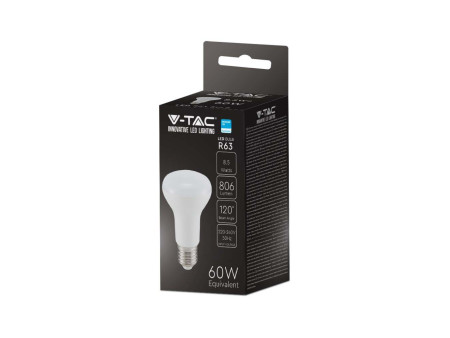 SKU 21143 VT-263-N V-TAC PRO Lampadina LED Chip Samsung E27 8W R63 6500K