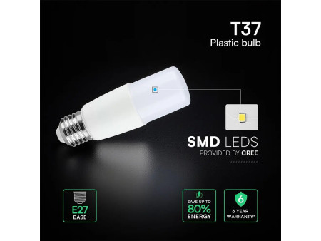SKU 21146-6 VT-237 V-TAC PRO Lampadina LED Chip CREE E27 7,5W T37 6500K