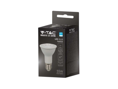 SKU 21149 VT-220 V-TAC PRO Lampadina LED Chip Samsung E27 5,8W PAR20 6500K