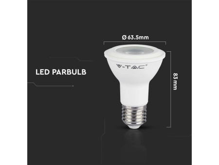 SKU 21149 VT-220 V-TAC PRO Lampadina LED Chip Samsung E27 5,8W PAR20 6500K