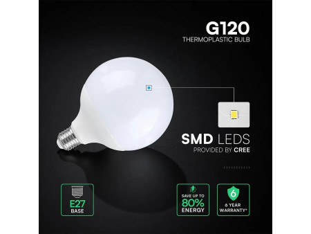 SKU 21200216 VT-242 V-TAC PRO Lampadina LED Chip CREE E27 22W 120LM/W G120 3000K