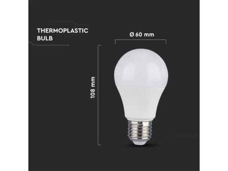 SKU 21228 VT-210-N V-TAC PRO Lampadina LED Chip Samsung E27 9W A60 3000K