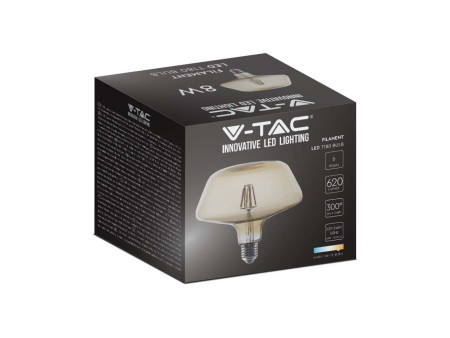 SKU 212790 VT-2308-N V-TAC Lampadina LED E27 8W T180 Filamento Ambrata 1800K