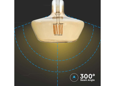 SKU 212790 VT-2308-N V-TAC Lampadina LED E27 8W T180 Filamento Ambrata 1800K