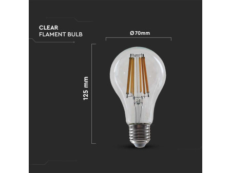 SKU 212802 VT-2328-N V-TAC Lampadina LED E27 18W 135LM/W A67 Filamento 3000K