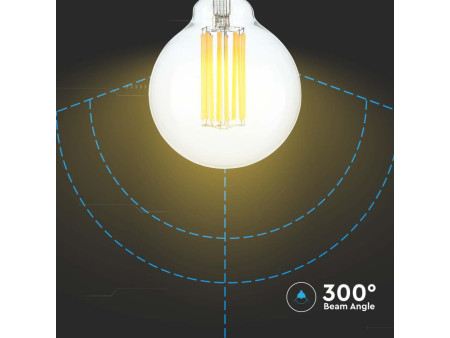SKU 212803 VT-2338 V-TAC Lampadina LED E27 18W 140LM/W G95 Filamento 3000K