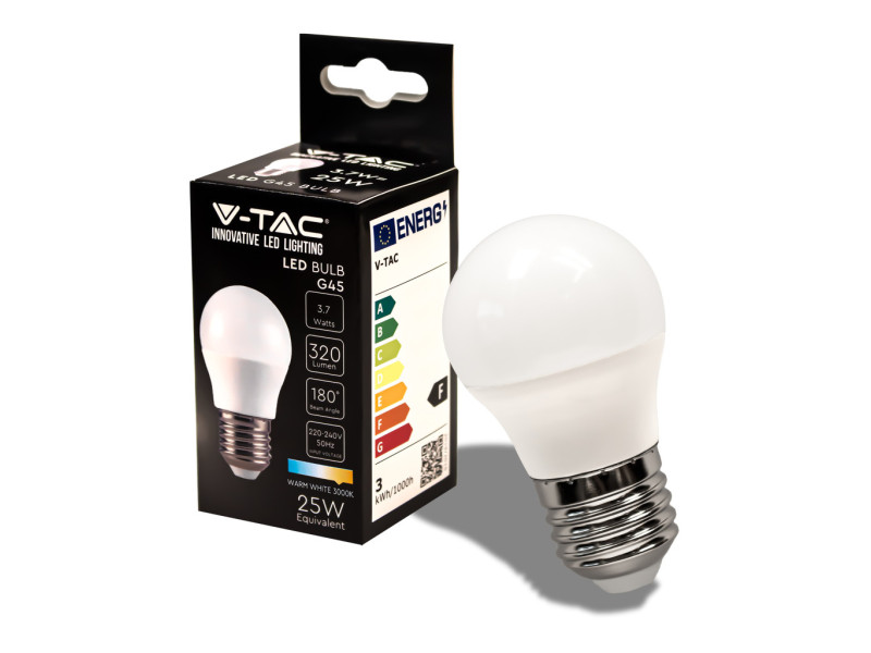 SKU 214160 VT-1830-N V-TAC Lampadina LED E27 3,7W G45 3000K