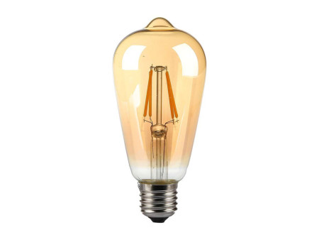 SKU 214361 VT-1964 V-TAC Lampadina LED E27 4W ST64 Filamento Ambrato 2200K