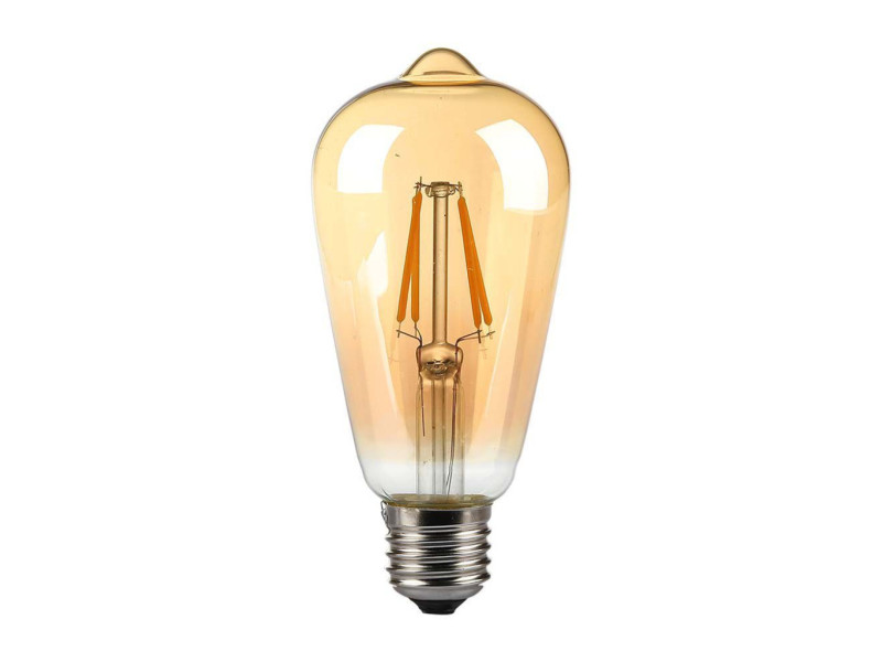 SKU 214361 VT-1964 V-TAC Lampadina LED E27 4W ST64 Filamento Ambrato 2200K
