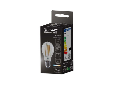 SKU 214411 VT-1981 V-TAC Lampadina LED E27 10W A60 Filamento 4000K