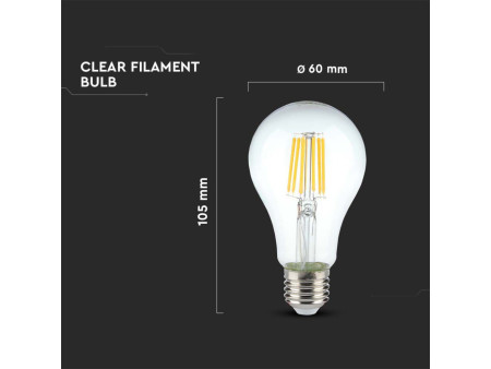 SKU 214411 VT-1981 V-TAC Lampadina LED E27 10W A60 Filamento 4000K