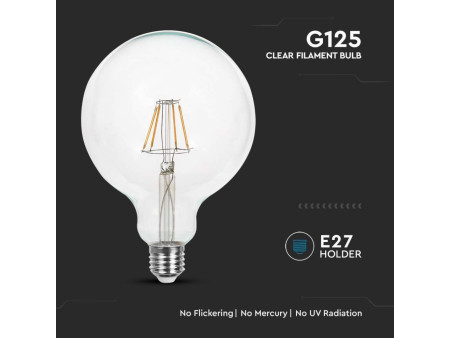 SKU 214424 VT-1979-N V-TAC Lampadina LED E27 10W G125 Filamento 6500K