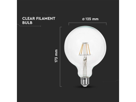 SKU 214423 VT-1979 V-TAC Lampadina LED E27 10W G125 Filamento 4000K