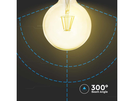 SKU 214473 VT-1956 V-TAC Lampadina LED E27 6W G125 Filamento Ambrato 2200K