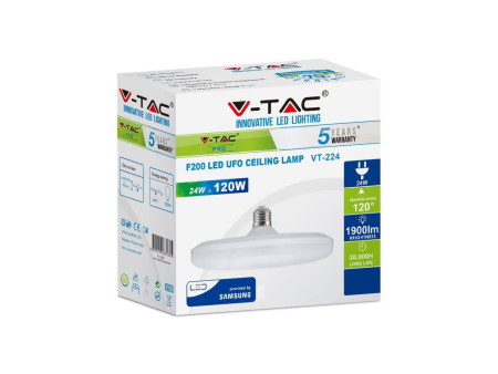 SKU 216 VT-224 V-TAC PRO Lampadina LED Chip Samsung E27 24W UFO F200 3000K