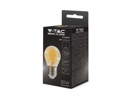 SKU 217100 VT-1957 V-TAC Lampadina LED E27 4W G45 Filamento Ambrato 2200K