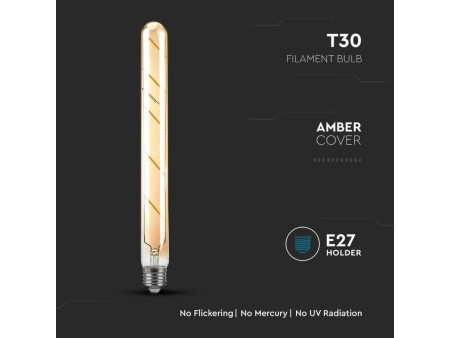 SKU 217142 VT-2005-N V-TAC Lampadina LED E27 5W T30 Filamento Ambrato 2200K