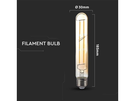 SKU 217143 VT-2006-N V-TAC Lampadina LED E27 6W 100LM/W T30 Filamento Ambrato 2200K