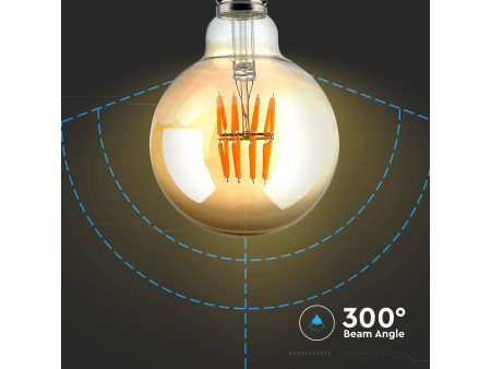 SKU 217145 VT-2019-N V-TAC Lampadina LED E27 8W G95 Filamento Ambrato 2200K