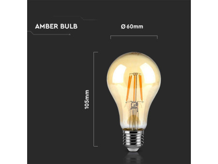 SKU 217157 VT-2028 V-TAC Lampadina LED E27 10W A67 Filamento Ambrato 2200K