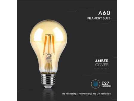 SKU 217157 VT-2028 V-TAC Lampadina LED E27 10W A67 Filamento Ambrato 2200K