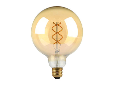 SKU 217216 VT-2085 V-TAC Lampadina LED E27 5W G125 Filamento Ambrato 1800K