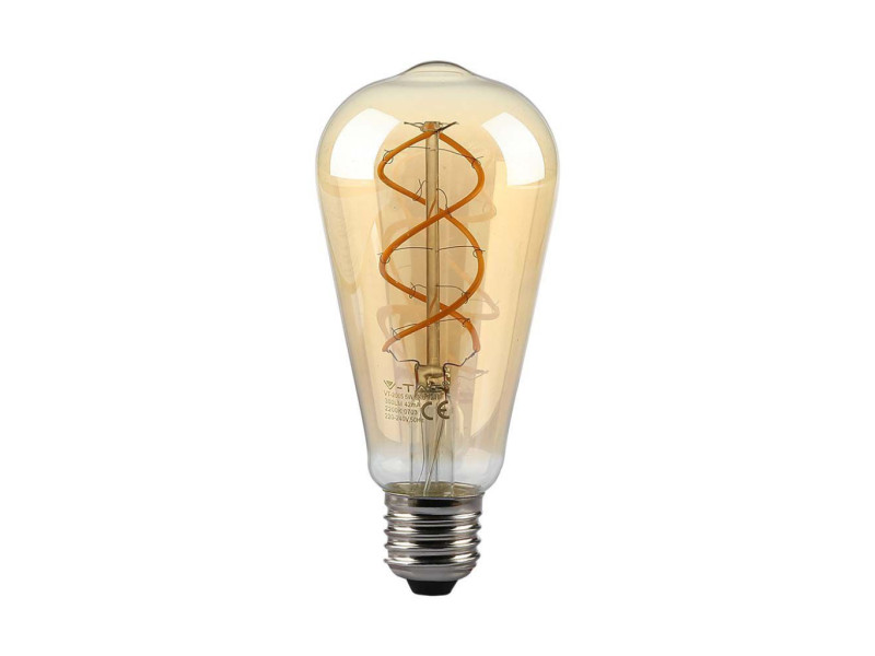 SKU 217218 VT-2065-N V-TAC Lampadina LED E27 5W ST64 Filamento Ambrato 1800K