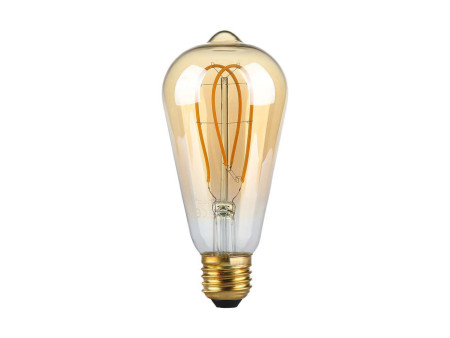 SKU 217220 VT-2066-N V-TAC Lampadina LED E27 5W ST64 Filamento Ambrato 1800K