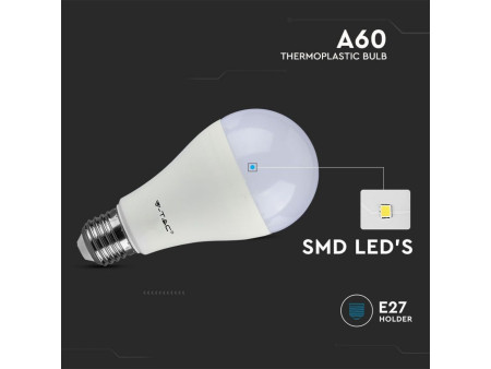 SKU 217242 VT-1900 V-TAC Lampadina LED E27 8,5W A60 6500K (Box 3 pezzi)