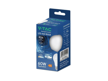 SKU 2172616 VT-2099 V-TAC PRO Lampadina LED Chip CREE E27 8,5W A60 4000K