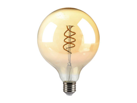 SKU 217328 VT-2126 V-TAC Lampadina LED E27 6W G125 Filamento Ambrato a doppio Spirale 1800K