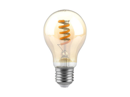 SKU 217335 VT-2154-N V-TAC Lampadina LED E27 4W 100LM/W A60 Filamento a Spirale Ambrato 1800K